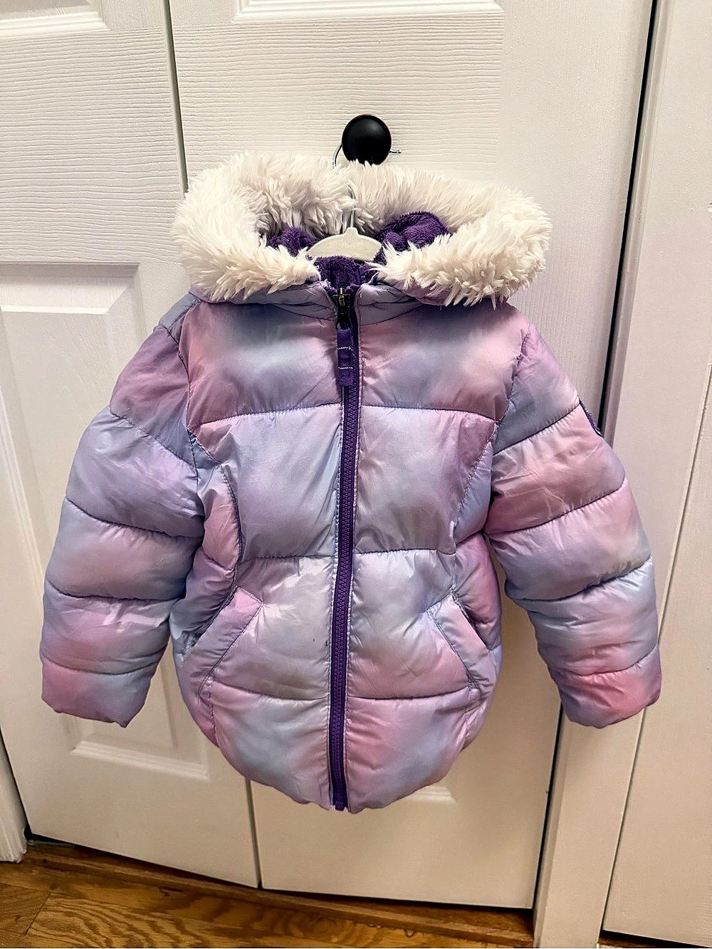Kids Pink & Purple Puffer Jacket